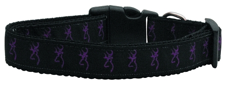 Purple Deer Nylon Dog Collar SM